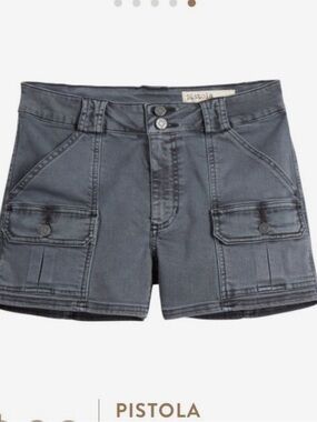 pistola Slate Gray Cargo Shorts with Front Flap Pockets Chester